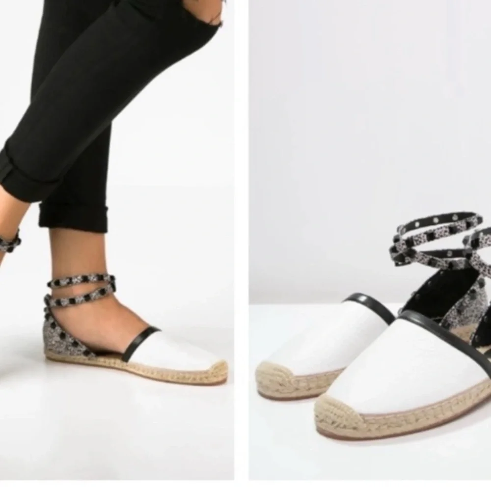 Rebecca Minkoff Stylish Black and White Espadrilles